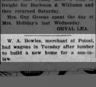 "W. A. Bowles, merchant at Potosi", 24 Apr 1907, Abilene, Texas