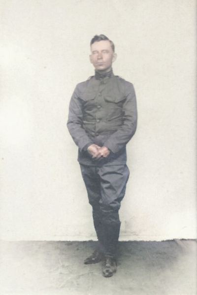 Restored and colorized (AI-assisted) — William Anderson Bowles, WWI-uniform portrait