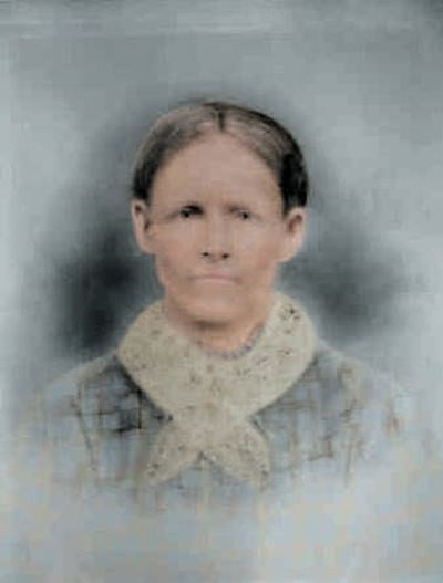 Restored and colorized (AI-assisted); faces are the original photo, colours are a best guess. Lydia Williams Bowles (Earl's 3rd great-grandmother).
