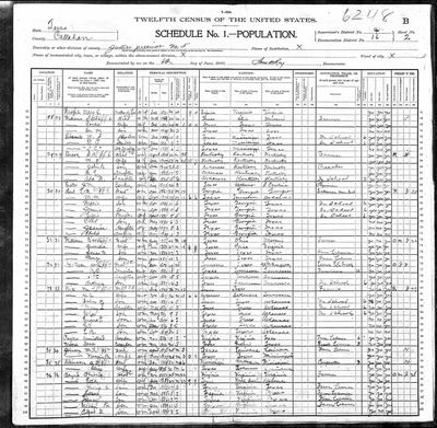 1900 U.S. Federal Census — Justice Precinct No. 5, Callahan County, Texas; SD 4, ED 16, sheet 2 B, stamped p. 6248, dwelling/family 29 (Ancestry coll. 7602, record 70304882; image 4112117_00044) · full resolution 3822 × 3736 px, DeepZoom level 12, 64/64 tiles — page sheet 2B