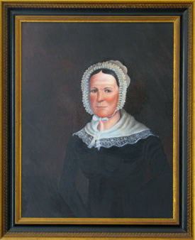 Portrait of Lucy (Bush) Quisenberry, oil, early 19th century