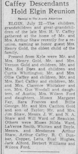 Caffey descendants' reunion, Elgin, Texas (Austin American)