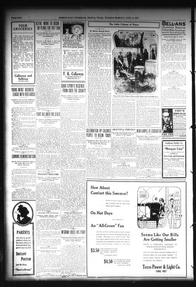 Page 2 of Temple Daily Telegram (Temple, Tex.), 19 June 1917