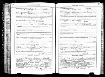 David Coffman and Kathryn Longacre — Comanche Co., Oklahoma, marriage record, 1932