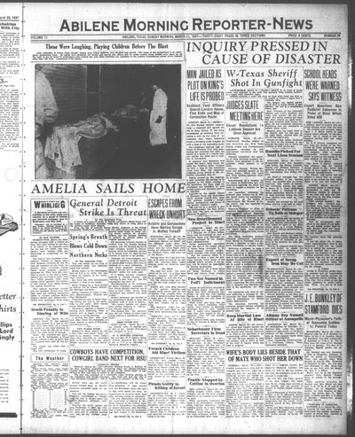 Page 1 of Abilene Morning Reporter-News (Abilene, Tex.), 21 March 1937