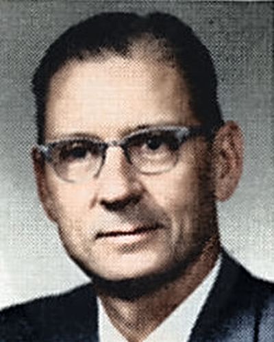 Restored and colorized (AI-assisted); faces are the original photo, colours are a best guess. Horace Glenn Coffman, portrait from the Broadway Church of Christ, Lubbock.