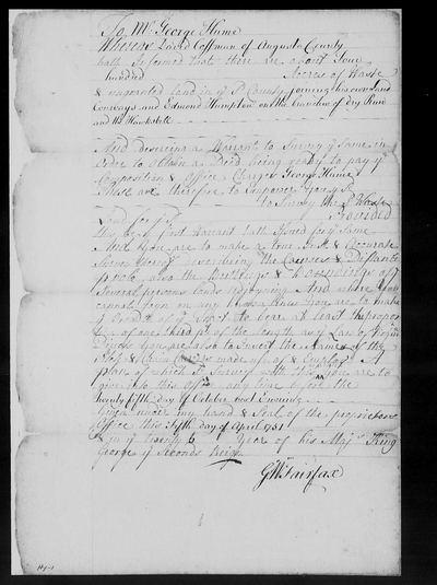 Northern Neck warrant to George Hume for David Coffman, 1751, 1751