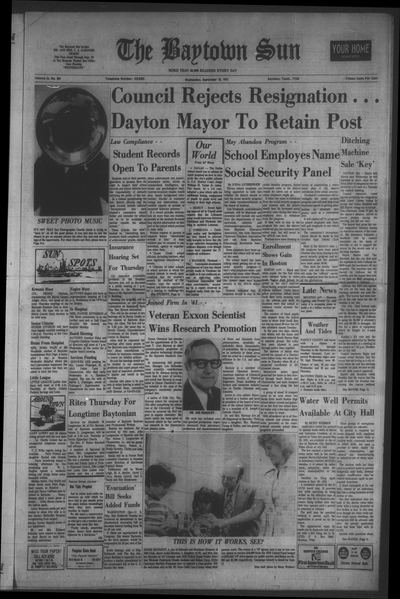 Page 1 of The Baytown Sun (Baytown, Tex.), 10 September 1975