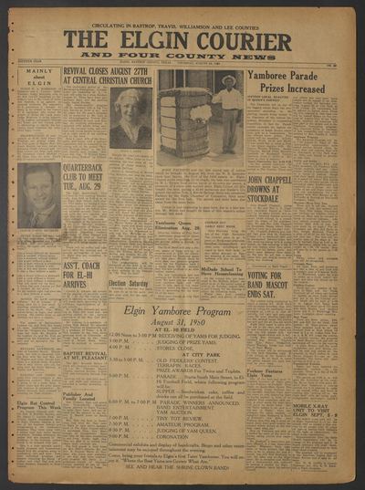 Page 1 of The Elgin Courier and Four County News (Elgin, Tex.), 24 August 1950