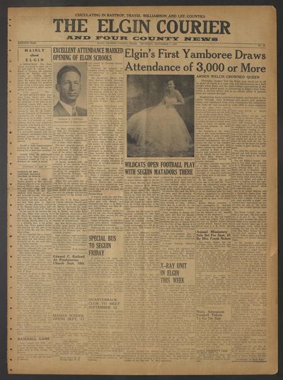 Page 1 of The Elgin Courier and Four County News (Elgin, Tex.), 7 September 1950
