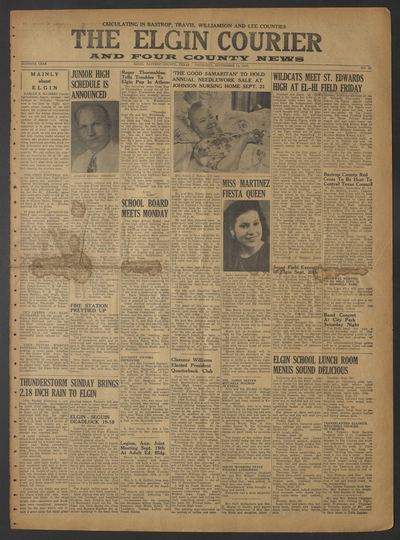 Page 1 of The Elgin Courier and Four County News (Elgin, Tex.), 14 September 1950
