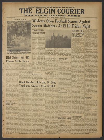 Page 1 of The Elgin Courier and Four County News (Elgin, Tex.), 6 September 1951