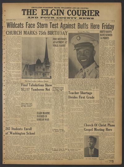 Page 1 of The Elgin Courier and Four County News (Elgin, Tex.), 20 September 1951