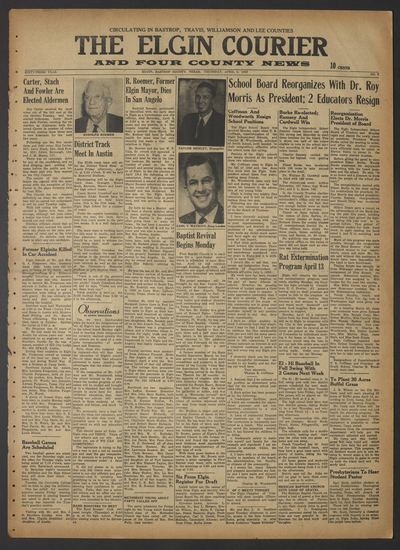 Page 1 of The Elgin Courier and Four County News (Elgin, Tex.), 9 April 1953