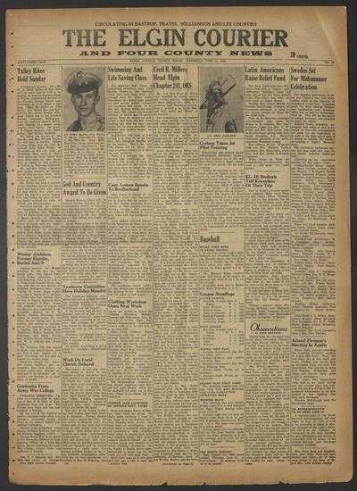 Page 1 of The Elgin Courier and Four County News (Elgin, Tex.), 11 June 1953