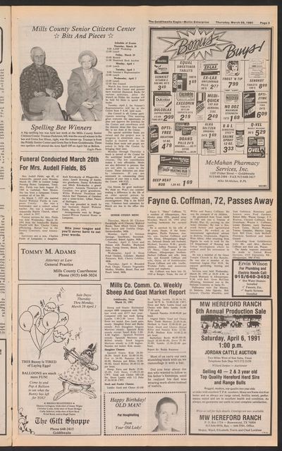 Page 3 of The Goldthwaite Eagle (Goldthwaite, Tex.), 28 March 1991
