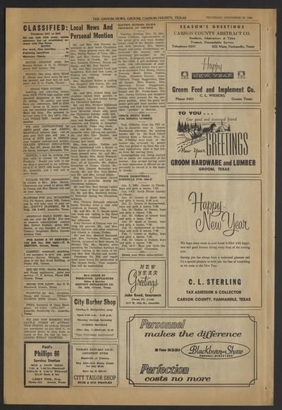 Page 4 of The Groom News (Groom, Tex.), 29 December 1966