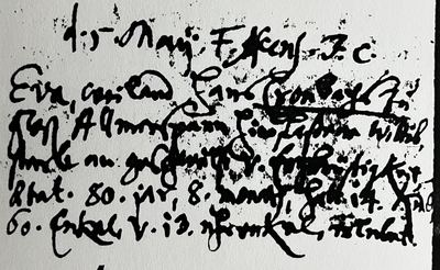 Burial of Eva, widow of Hans Gronbach, Groß-Allmerspann, Württemberg