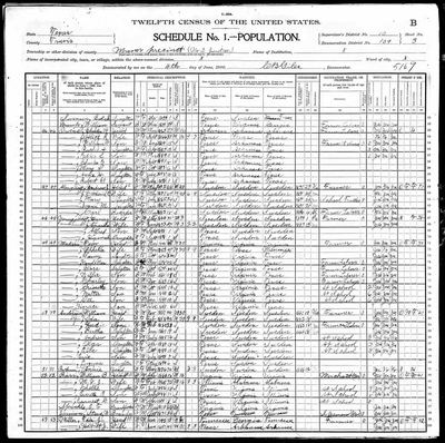 1900 United States Federal Census — Manor precinct, Travis Co., Texas, ED 109, sh. 3B (Ancestry record 44329283) · **S661** — page sh. 3B