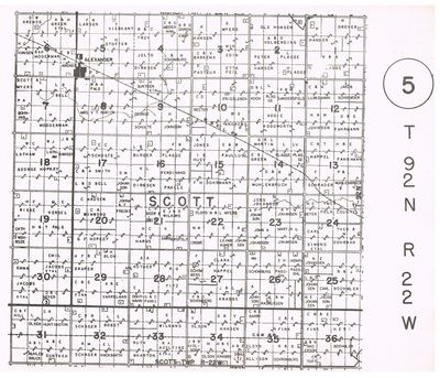 Plat map, Section 20, Scott Township, Franklin County, Iowa - Peters farms