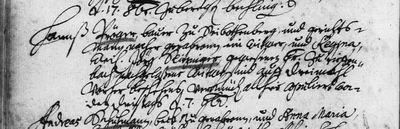 Second marriage of Hanß Pröger of Seibotenberg, a widower, and Regina, 7 November 1699, Michelbach an der Heide