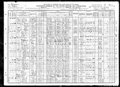 1910 United States Federal Census — Pittsburgh Ward 11, ED 421, sheet 4A (Ancestry coll. 7884, record 122780201, image 4449845_01104) · **S182** — page sheet 4A
