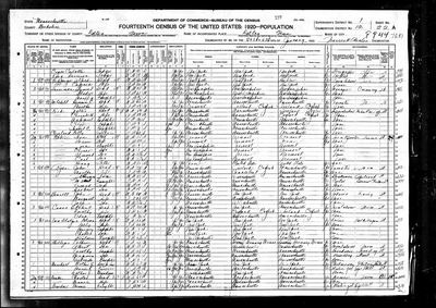 Leon and Bessie Roberts household — 1920 U.S. census, Dalton, Massachusetts