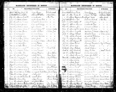 "Marriages Registered in Boston", p. 343 (Ancestry, Massachusetts town and vital records, collection 2495, record 19286598) · S1685 — page 343