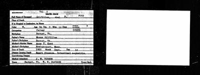 Vermont vital records, Barnet, vol. 2, p. 253 (Ancestry, "Vermont, U.S., Vital Records, 1720–1908", record 76373217) · S1778 — page 253