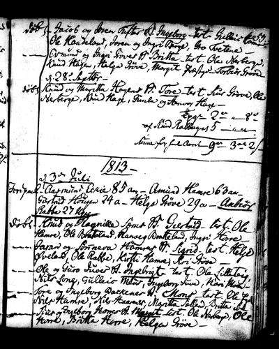 Røldal ministerialbok 1780-1816 (1229Q), Digitalarkivet source 11628 · S2255 — page p. 50, 3 July 1813