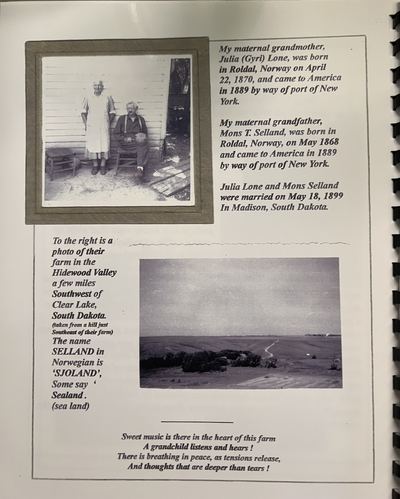 "Dad Called Me Bo" (2009), family book compiled by LaRoy Peters and Adelaine Peters; contributed by LaVonne Danielson, 13 Oct 2026 · S1765 — page Selland page