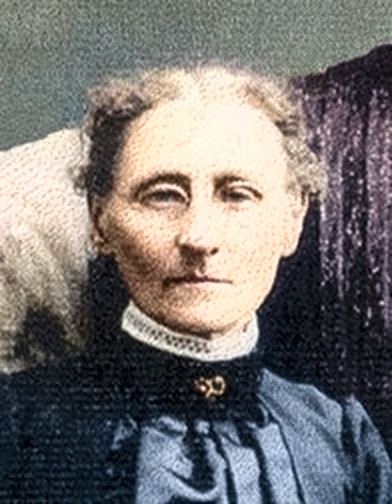 AI-restored; colour is a best guess — Ella Andora Shreckengost, 1905, Rising City, Nebraska