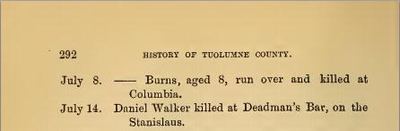 Daniel Walker Death (1872)