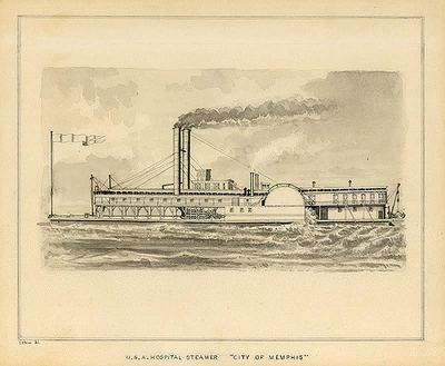 U.S.A. Hospital Steamer 'City of Memphis' — Civil War engraving